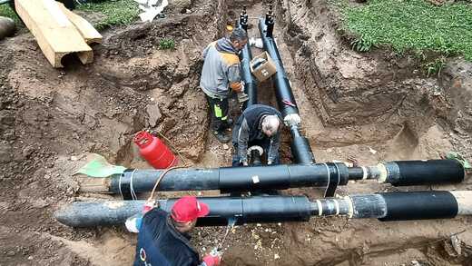 Vysazení teplovodních odboček